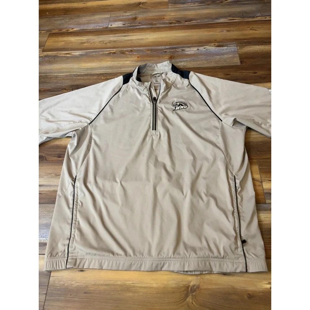 Western Michigan University WMU Adidas Pullover 1/4‎ Zip Wind Shirt Sh/Sl GOLF